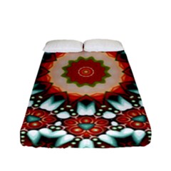 Kaleidoscope Floral Pattern Rosette Fitted Sheet (full/ Double Size)