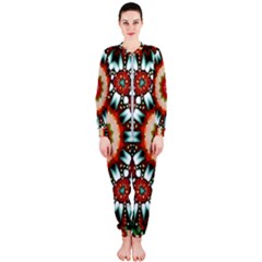 Kaleidoscope Floral Pattern Rosette Onepiece Jumpsuit (ladies)