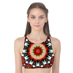 Kaleidoscope Floral Pattern Rosette Tank Bikini Top