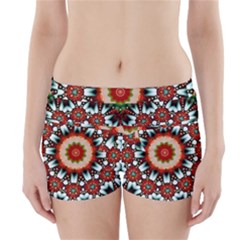 Kaleidoscope Floral Pattern Rosette Boyleg Bikini Wrap Bottoms