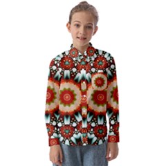 Kaleidoscope Floral Pattern Rosette Kids  Long Sleeve Shirt