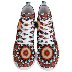 Kaleidoscope Floral Pattern Rosette Men s Lightweight High Top Sneakers by Jancukart