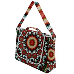 Kaleidoscope Floral Pattern Rosette Box Up Messenger Bag by Jancukart