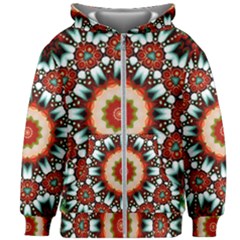 Kaleidoscope Floral Pattern Rosette Kids  Zipper Hoodie Without Drawstring by Jancukart