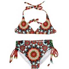 Kaleidoscope Floral Pattern Rosette Kids  Classic Bikini Set