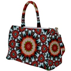 Kaleidoscope Floral Pattern Rosette Duffel Travel Bag