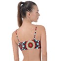 Kaleidoscope Floral Pattern Rosette Knot Up Bikini Top View2