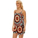 Kaleidoscope Floral Pattern Rosette Satin Pajama Short Set View2