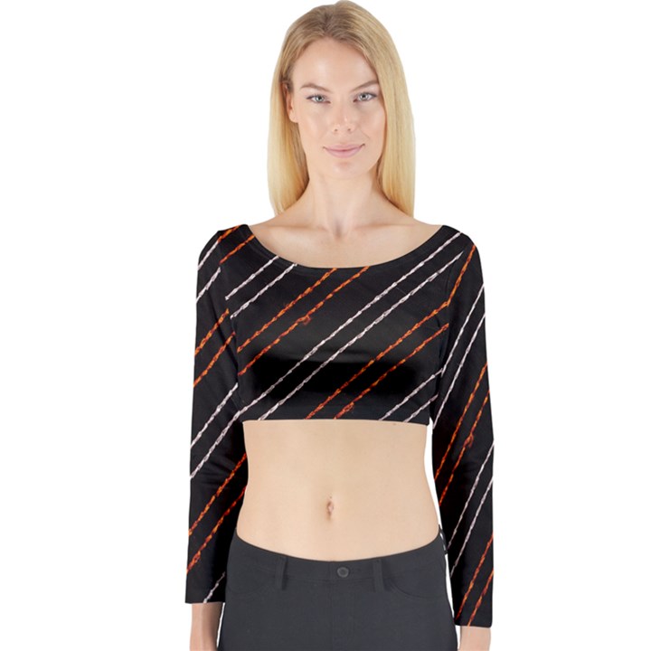 Art Pattern Design Artwork Long Sleeve Crop Top