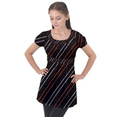 Art Pattern Design Artwork Puff Sleeve Tunic Top