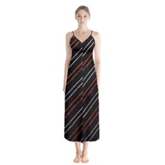 Art Pattern Design Artwork Button Up Chiffon Maxi Dress