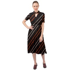 Art Pattern Design Artwork Keyhole Neckline Chiffon Dress