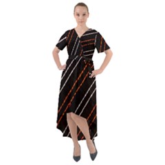 Art Pattern Design Artwork Front Wrap High Low Dress