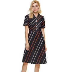 Art Pattern Design Artwork Button Top Knee Length Dress