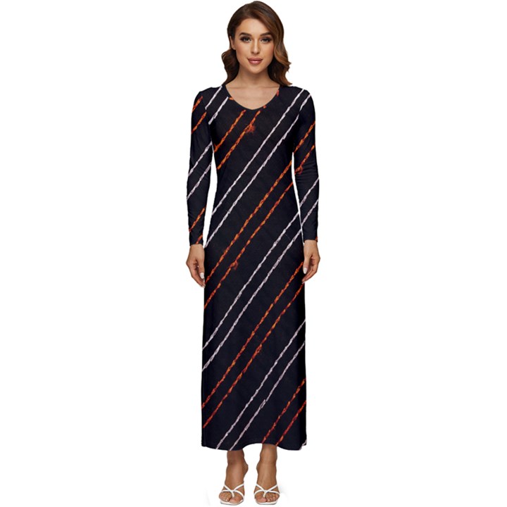 Art Pattern Design Artwork Long Sleeve Longline Maxi Dress