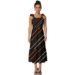 Art Pattern Design Artwork Tie-strap Tiered Midi Chiffon Dress