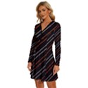 Art Pattern Design Artwork Long Sleeve Deep V Mini Dress  View2