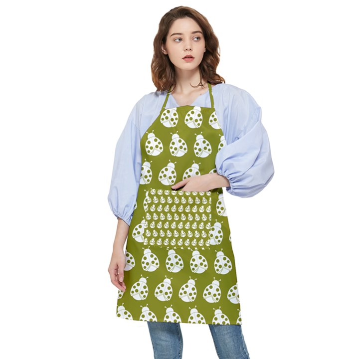 Ladybug Vector Geometric Tile Pattern Pocket Apron