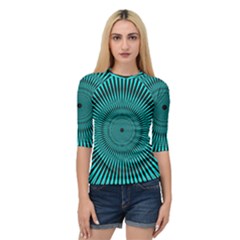 Illusion Geometric Background Quarter Sleeve Raglan Tee