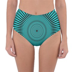 Illusion Geometric Background Reversible High-waist Bikini Bottoms