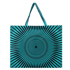 Illusion Geometric Background Zipper Large Tote Bag