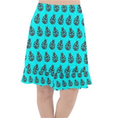 Ladybug Vector Geometric Tile Pattern Fishtail Chiffon Skirt by GardenOfOphir