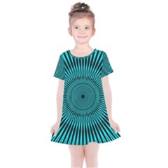 Illusion Geometric Background Kids  Simple Cotton Dress