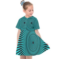 Illusion Geometric Background Kids  Sailor Dress