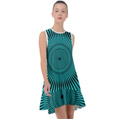 Illusion Geometric Background Frill Swing Dress