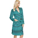 Illusion Geometric Background Long Sleeve Velvet Robe View3