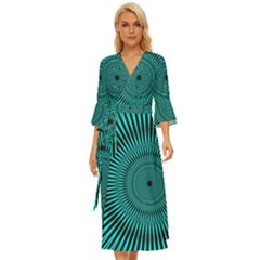 Illusion Geometric Background Midsummer Wrap Dress