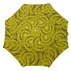 Abstract Sun Pattern Yellow Background Straight Umbrellas by Jancukart