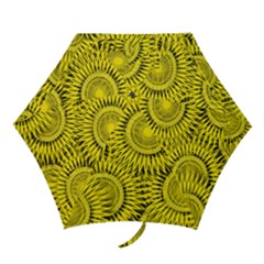 Abstract Sun Pattern Yellow Background Mini Folding Umbrellas by Jancukart