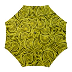 Abstract Sun Pattern Yellow Background Golf Umbrellas