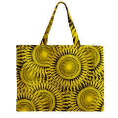 Abstract Sun Pattern Yellow Background Zipper Mini Tote Bag