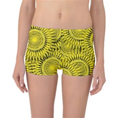 Abstract Sun Pattern Yellow Background Boyleg Bikini Bottoms