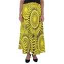 Abstract Sun Pattern Yellow Background Flared Maxi Skirt View1