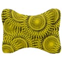 Abstract Sun Pattern Yellow Background Velour Seat Head Rest Cushion View1