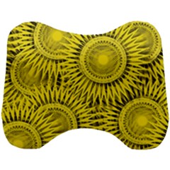 Abstract Sun Pattern Yellow Background Head Support Cushion