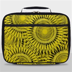 Abstract Sun Pattern Yellow Background Full Print Lunch Bag