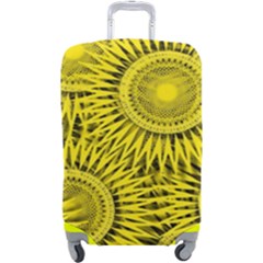 Abstract Sun Pattern Yellow Background Luggage Cover (large) by Jancukart