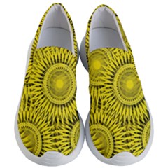 Abstract Sun Pattern Yellow Background Women s Lightweight Slip Ons