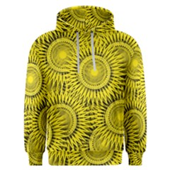 Abstract Sun Pattern Yellow Background Men s Overhead Hoodie