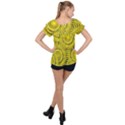 Abstract Sun Pattern Yellow Background Ruffle Collar Chiffon Blouse View2