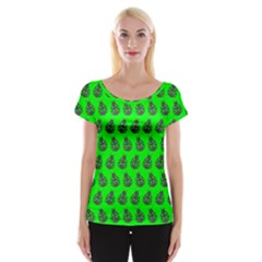 Ladybug Vector Geometric Tile Pattern Cap Sleeve Top by GardenOfOphir