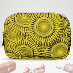 Abstract Sun Pattern Yellow Background Make Up Pouch (small)