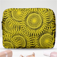 Abstract Sun Pattern Yellow Background Make Up Pouch (large)