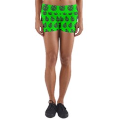 Ladybug Vector Geometric Tile Pattern Yoga Shorts by GardenOfOphir