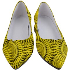 Abstract Sun Pattern Yellow Background Women s Block Heels  by Jancukart