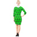 Ladybug Vector Geometric Tile Pattern Quarter Sleeve Hood Bodycon Dress View2